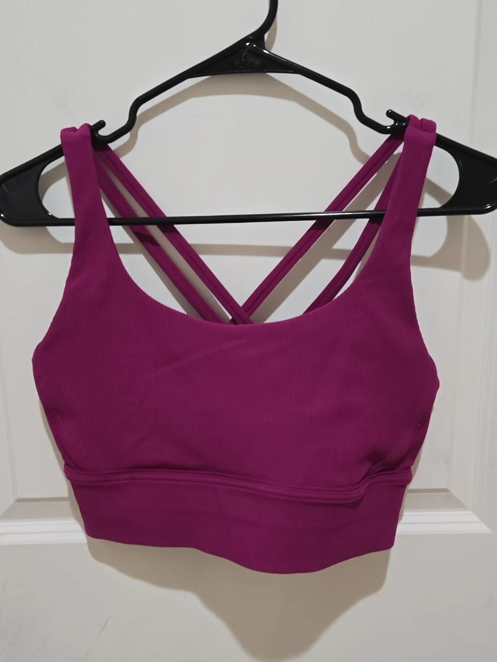 lululemon athletica Strappy Ribbed Sports Bra in Magenta